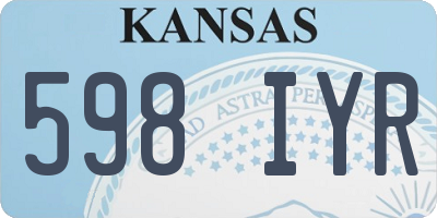 KS license plate 598IYR