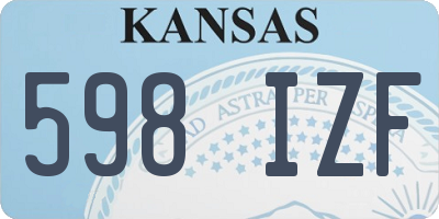 KS license plate 598IZF