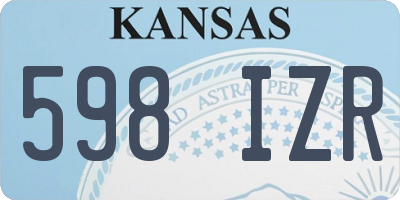 KS license plate 598IZR