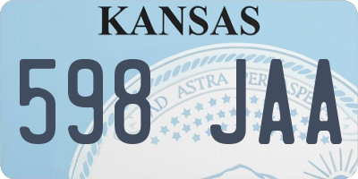 KS license plate 598JAA