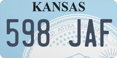KS license plate 598JAF