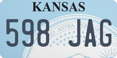 KS license plate 598JAG