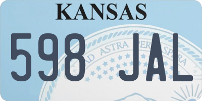 KS license plate 598JAL