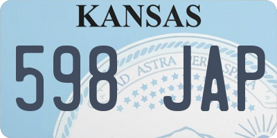 KS license plate 598JAP