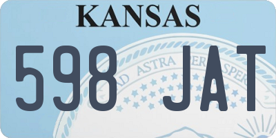 KS license plate 598JAT