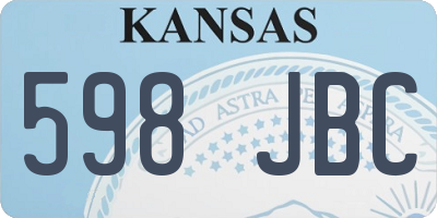 KS license plate 598JBC