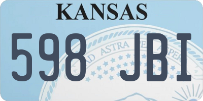 KS license plate 598JBI
