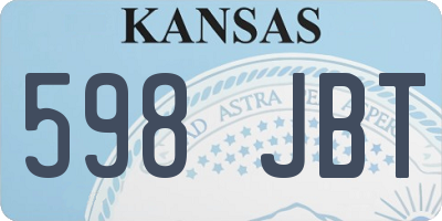KS license plate 598JBT