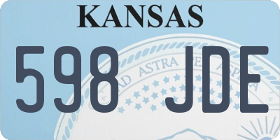 KS license plate 598JDE