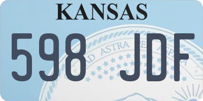 KS license plate 598JDF