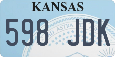 KS license plate 598JDK