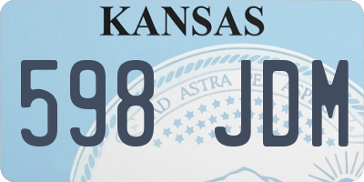 KS license plate 598JDM