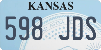 KS license plate 598JDS