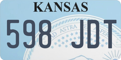 KS license plate 598JDT