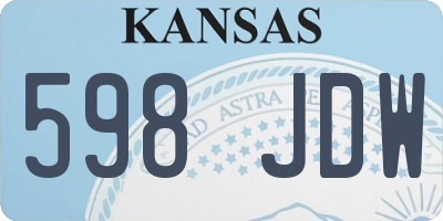 KS license plate 598JDW