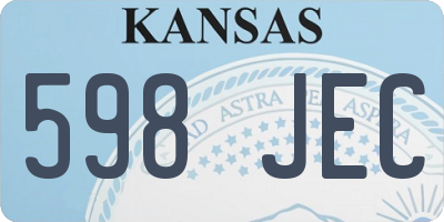 KS license plate 598JEC