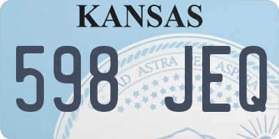 KS license plate 598JEQ