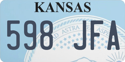 KS license plate 598JFA