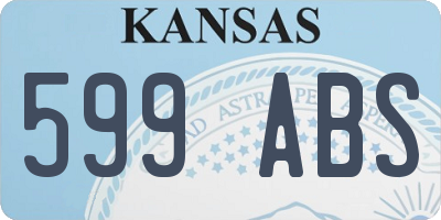 KS license plate 599ABS