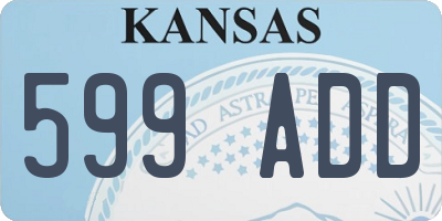 KS license plate 599ADD