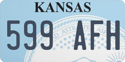 KS license plate 599AFH