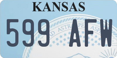 KS license plate 599AFW