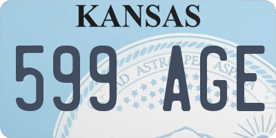 KS license plate 599AGE