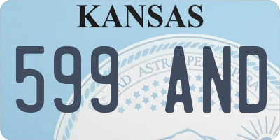 KS license plate 599AND