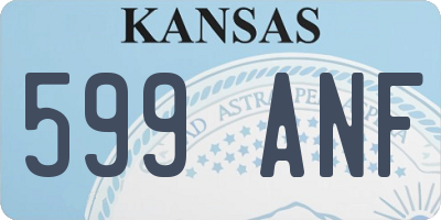 KS license plate 599ANF