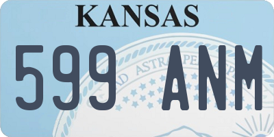 KS license plate 599ANM