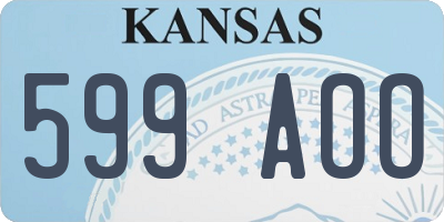 KS license plate 599AOO
