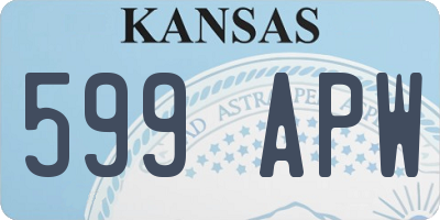 KS license plate 599APW