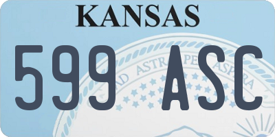 KS license plate 599ASC