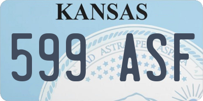 KS license plate 599ASF