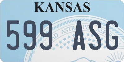 KS license plate 599ASG