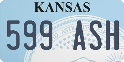 KS license plate 599ASH