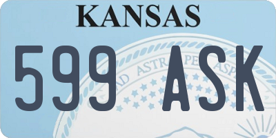 KS license plate 599ASK