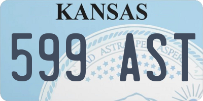KS license plate 599AST