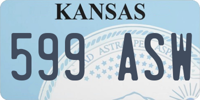KS license plate 599ASW