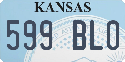 KS license plate 599BLO