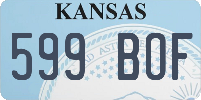 KS license plate 599BOF