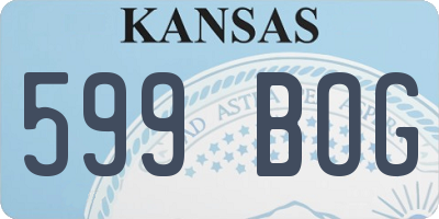 KS license plate 599BOG