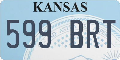 KS license plate 599BRT