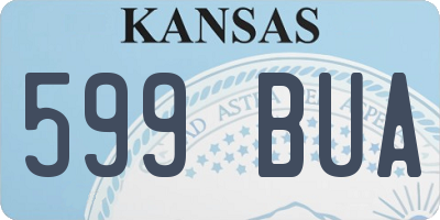 KS license plate 599BUA