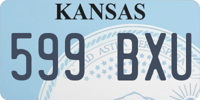 KS license plate 599BXU