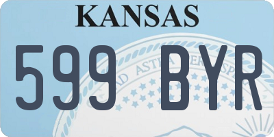 KS license plate 599BYR