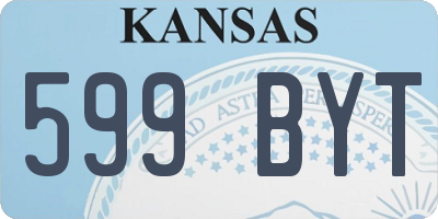 KS license plate 599BYT