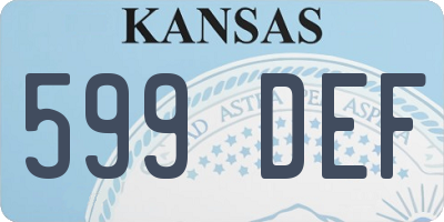 KS license plate 599DEF