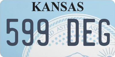 KS license plate 599DEG