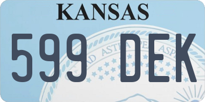 KS license plate 599DEK